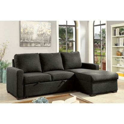 Arabella Dark Gray Sectional Model CM6564DG-SECT by Furniture of America