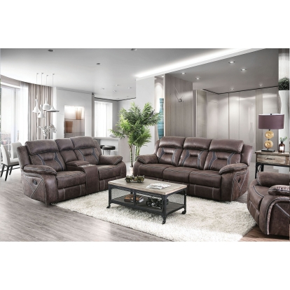 Flint Brown Sofa with Loveseat Model CM6565-2PC by Furniture of America