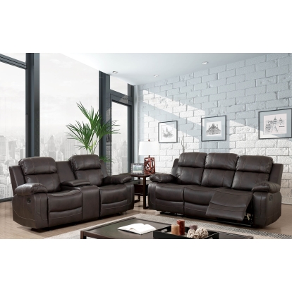 Pondera Dark Brown Sofa with Loveseat Model CM6568-2PC by Furniture of America