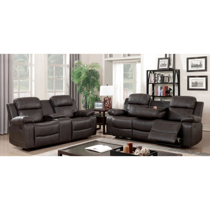 Pondera Dark Brown Sofa with Love Seat with Chair Model CM6568-3PC by Furniture of America