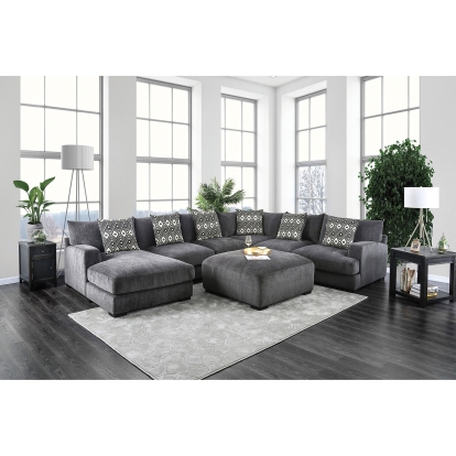 Kaylee Gray U-Shaped Sectional Model CM6587-SECT by Furniture of America