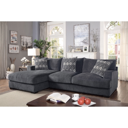 Kaylee Gray L-Shaped Sectional Model CM6587-SECT-L by Furniture of America