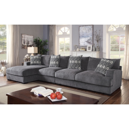 Kaylee Gray Large L-Shaped Sectional Model CM6587-SECT-LL-R by Furniture of America