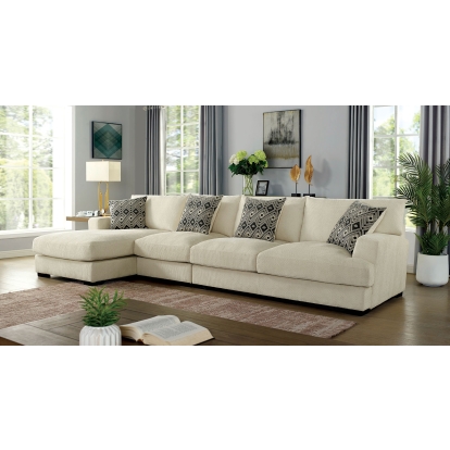 Kaylee Beige Large L-Shaped Sectional Model CM6587BG-SECT-LL by Furniture of America