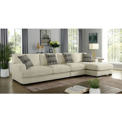 Kaylee Beige Large L-Shaped Sectional Model CM6587BG-SECT-LL-R by Furniture of America