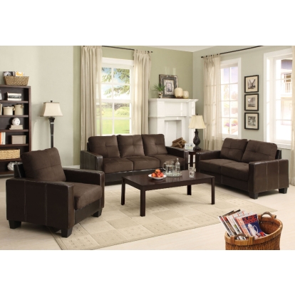 Laverne Chocolate/Espresso Sofa with Loveseat Model CM6598DK-2PC by Furniture of America
