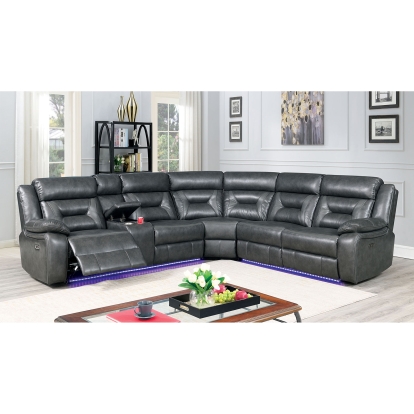 Omeet Gray Power Sectional Model CM6642GY-SECT-PM by Furniture of America