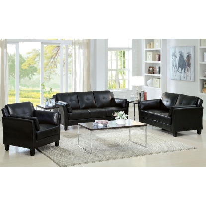 Pierre Black Sofa with Loveseat Model CM6717BK-2PC by Furniture of America
