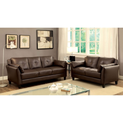 Ysabel Brown Sofa with Loveseat Model CM6717BR-2PC by Furniture of America
