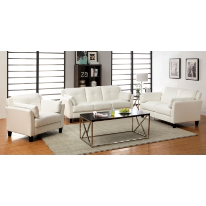 Pierre White Sofa with Loveseat Model CM6717WH-2PC by Furniture of America