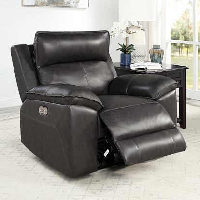 Geordi Dark Gray Power Recliner Model CM6730DG-CH-PM by Furniture of America