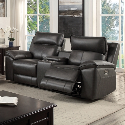 Geordi Dark Gray Power Loveseat Model CM6730DG-LV-PM by Furniture of America