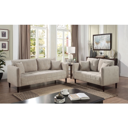 Lynda Light Gray Sofa with Loveseat Model CM6736LG-2PC by Furniture of America