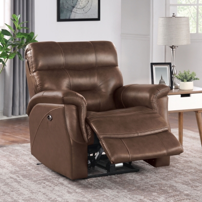 Barmouth Light Brown Power Recliner Model CM6737BR-CH-PM by Furniture of America
