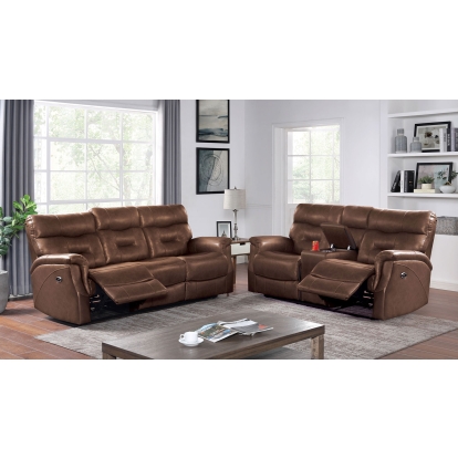 Barmouth Light Brown Power Sofa with Loveseat Model CM6737BR-PM-2PC by Furniture of America