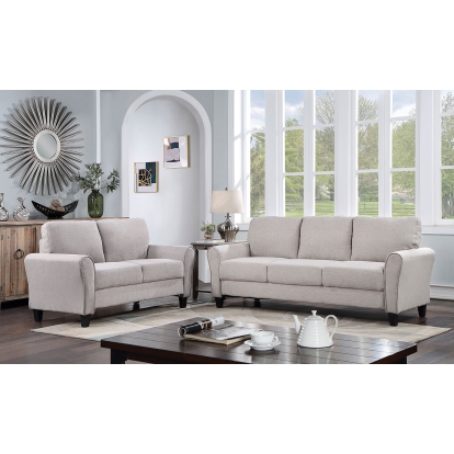 Barnet Light Gray Sofa with Loveseat Model CM6741LG-2PC by Furniture of America