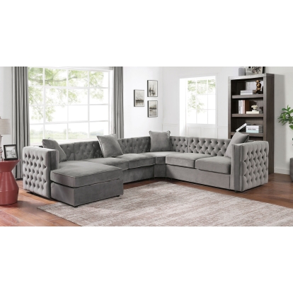 Baldassano Dark Gray Sectional Model CM6746DG-SECT by Furniture of America