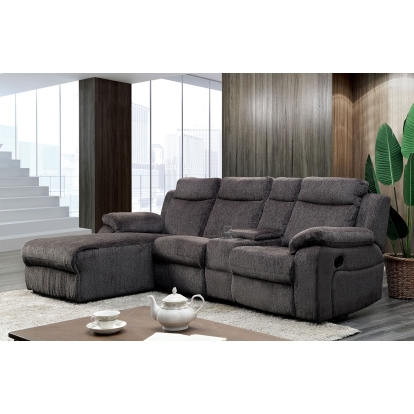 Kamryn Brown Sectional with Console Model CM6771WG-SECTIONAL by Furniture of America