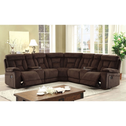 Maybell Brown Sectional Model CM6773BR-SECTIONAL by Furniture of America