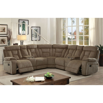 Maybell Mocha Sectional Model CM6773MC-SECTIONAL by Furniture of America