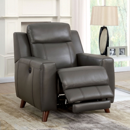 Rosalynn Gray Power Recliner Model CM6804-CH by Furniture of America
