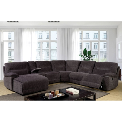 Karlee Gray Sectional with Console Model CM6853-SECTIONAL by Furniture of America