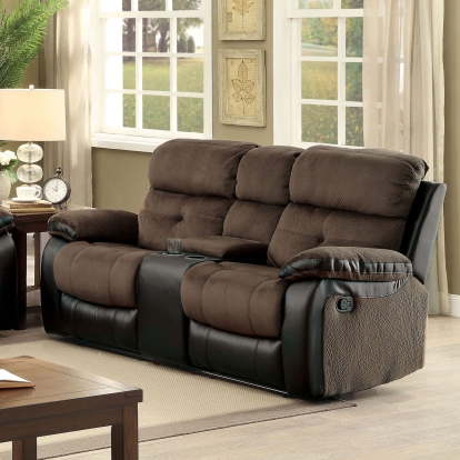 Hadley Brown/Black Loveseat with Console Model CM6870-LV by Furniture of America