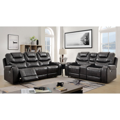 Marley Gray Power Sofa with Power Loveseat Model CM6894GY-2PC by Furniture of America