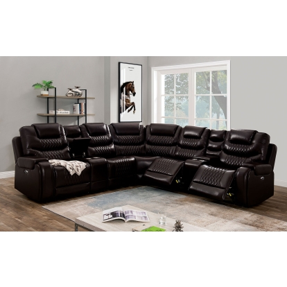 Mariah Brown Power Sectional Model CM6895BR-SECT by Furniture of America