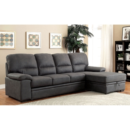 Alcester Graphite Sectional with Sleeper Model CM6908BK-SET by Furniture of America