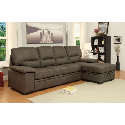 Alcester Brown Sectional with Sleeper Model CM6908BR-SET by Furniture of America