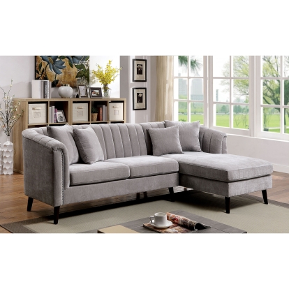Goodwick Light Gray Sectional Model CM6947-SECT by Furniture of America
