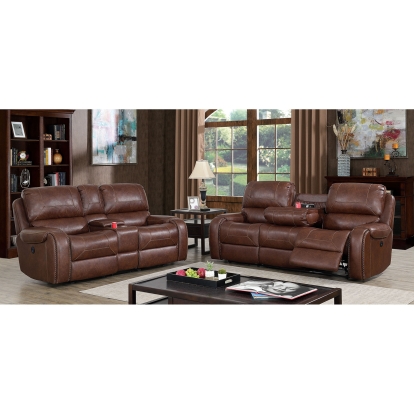 Walter Brown Sofa with Loveseat Model CM6950BR-2PC by Furniture of America