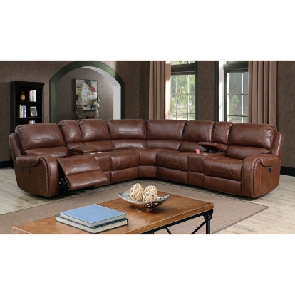 Joanne Brown Power Sectional Model CM6951BR-PM-SECT by Furniture of America