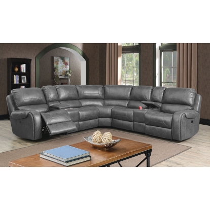 Joanne Gray Power Sectional Model CM6951GY-PM-SECT by Furniture of America
