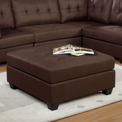 Furniture Of America Pencoed Transitional Linen-Like, Solid Wood, Others Brown Ottoman | CM6957BR-OT