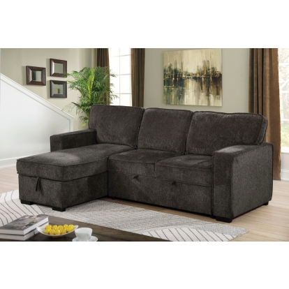 Ines Dark Gray Sectional Model CM6964DG-SECT by Furniture of America