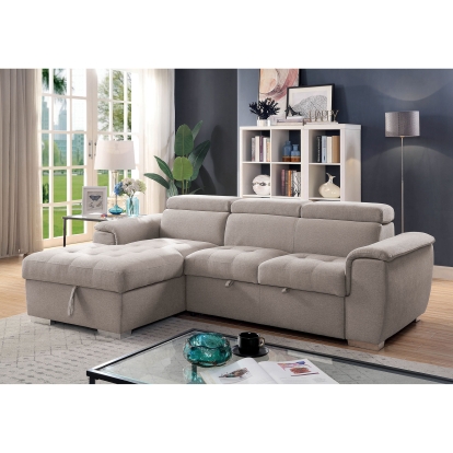 Stina Light Gray Sectional Model CM6965-SECT by Furniture of America