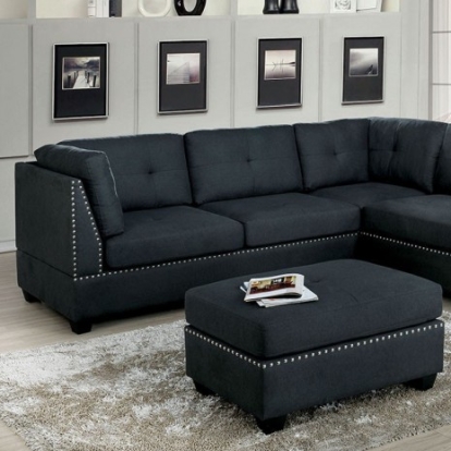 Furniture of America Lita Transitional Linen-Like Solid with Wood Dark Gray Sectional Model CM6966-SECT
