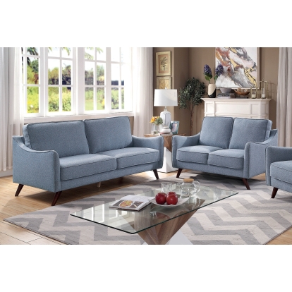 Maxime Light Blue Sofa with Loveseat Model CM6971BL-2PC by Furniture of America
