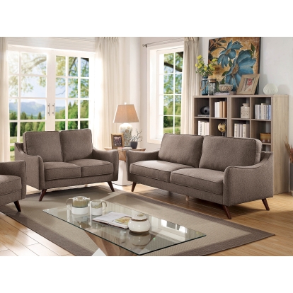 Maxime Light Brown Sofa with Loveseat Model CM6971BR-2PC by Furniture of America