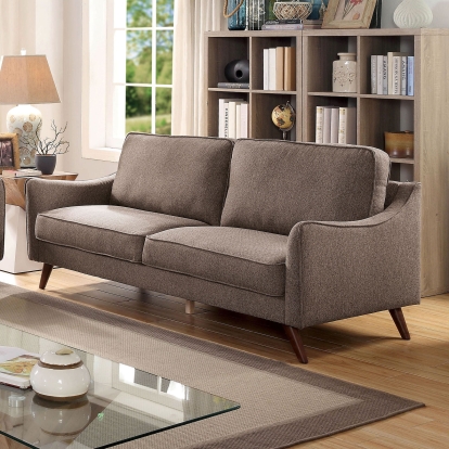 Maxime Light Brown Loveseat Model CM6971BR-LV by Furniture of America