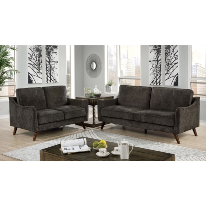 Maxime Dark Gray Sofa with Loveseat Model CM6971DG-2PC by Furniture of America
