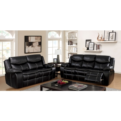Gatria Black Sofa with Love Seat with Chair Model CM6981-3PC by Furniture of America