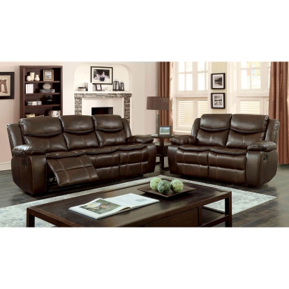 Pollux Brown Sofa with Love Seat with Chair Model CM6981BR-3PC by Furniture of America