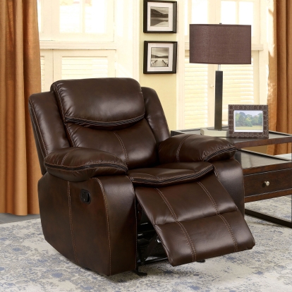 Pollux Brown Glider Recliner Model CM6981BR-CH by Furniture of America