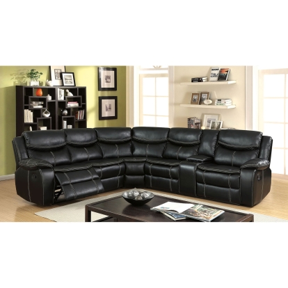 Gatria Black Sectional Model CM6982-SECTIONAL by Furniture of America
