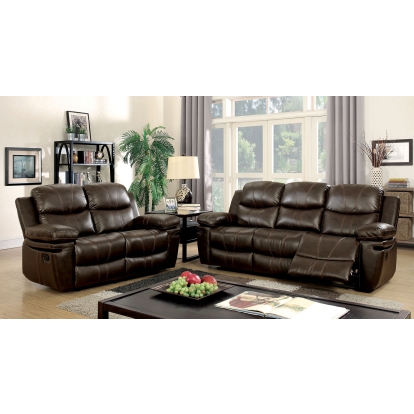 Listowel Brown Sofa with Love Seat with Chair Model CM6992-3PC by Furniture of America