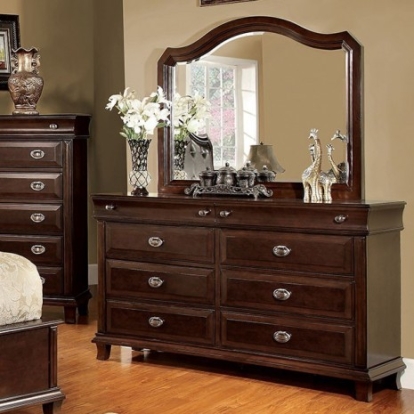 Furniture of America Arden Transitional Solid with Wood Veneer Brown Cherry Dresser Model CM7065D