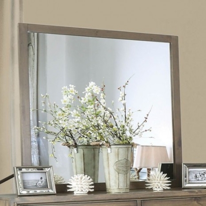 Furniture of America Enrico Contemporary Mirror with Wood Light Oak Mirror Model CM7068A-M